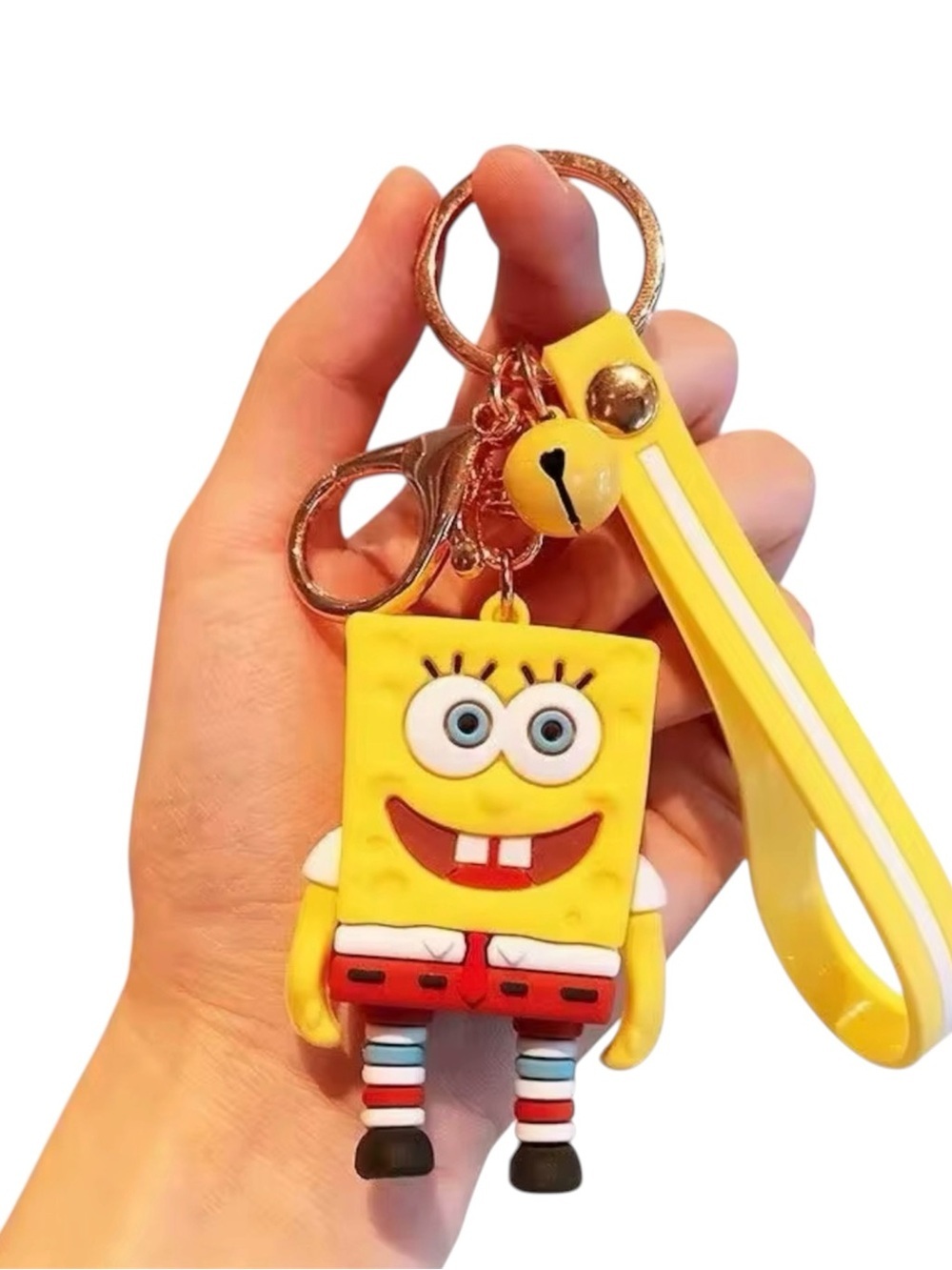 Keychain Bob Sponge Silicone 3D Animated Character for Backpack Keys Gift